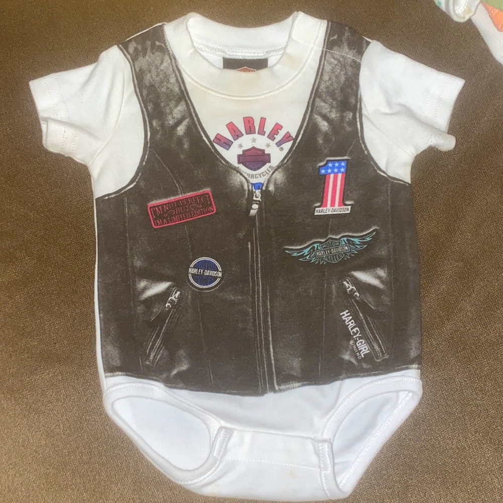 Harley Davidson baby girl faux leather vest